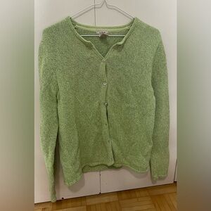 Vintage Green Knit L.L. Bean Cardigan